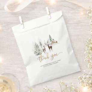 Woodland animals deer baby shower thank you favour bags