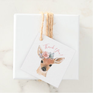 Woodland Animals Deer Watercolor Thank You Favour Tags