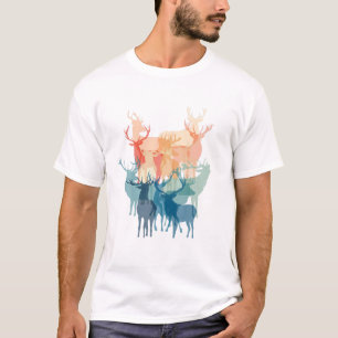 Woodland Animals Deer Watercolor Vintage Woods And T-Shirt