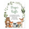 Woodland animals Diaper Raffle baby shower sign