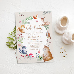 Woodland Animals Enchanted Woods Magic Baby Shower Invitation