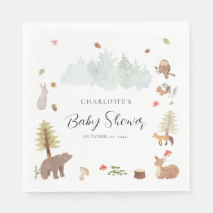 Woodland Animals Fall Baby Shower Paper Napkin