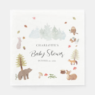 Woodland Animals Fall Baby Shower Paper Napkin