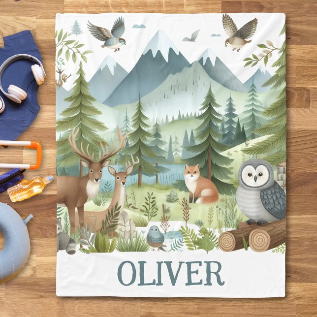 Woodland Animals  Fleece Blanket (Creator Uploaded)