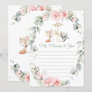 Woodland Animals Floral Time Capsule Message Card