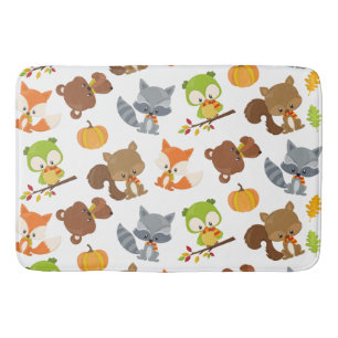 Woodland Animals, Forest Animals, Fall Animals Bath Mat