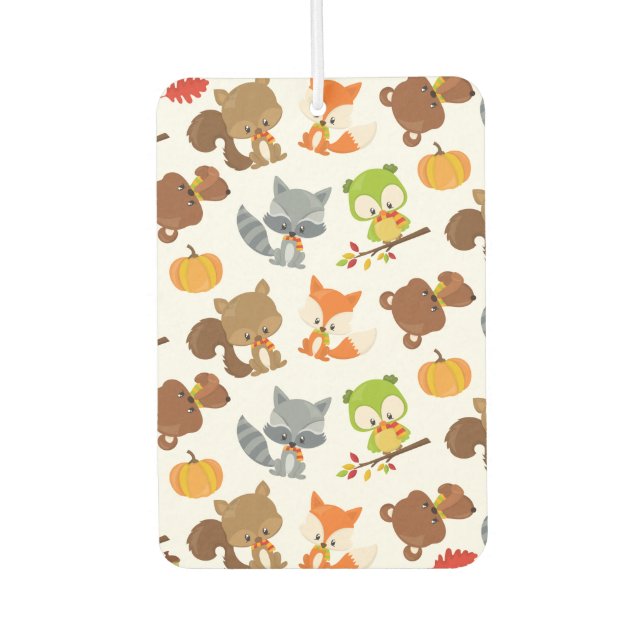 Woodland Animals, Forest Animals, Fall Animals Car Air Freshener (Front)