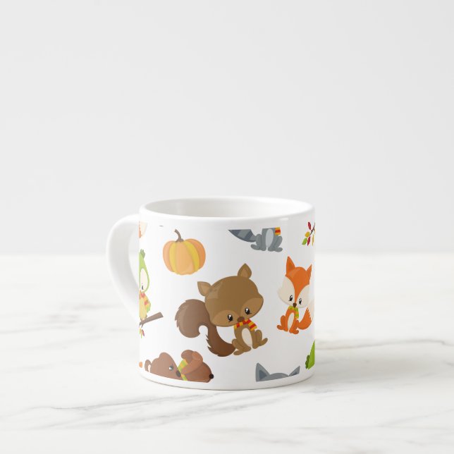Woodland Animals, Forest Animals, Fall Animals Espresso Cup (Front Left)