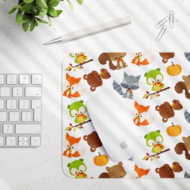 Woodland Animals, Forest Animals, Fall Animals Mouse Mat (Creator Uploaded)