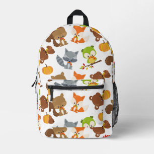 Woodland Animals, Forest Animals, Fall Animals Printed Backpack