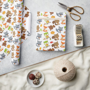 Woodland Animals, Forest Animals, Fall Animals Wrapping Paper