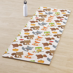Woodland Animals, Forest Animals, Fall Animals Yoga Mat
