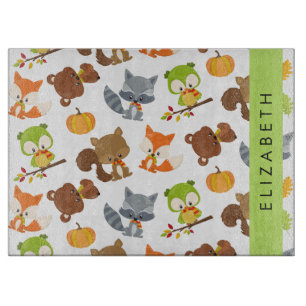 Woodland Animals, Forest Animals, Your Name Cutting Board