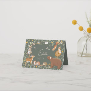 Woodland Animals Forest Baby Shower Place Card
