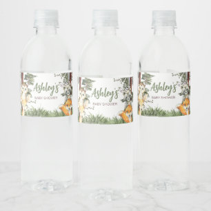 Woodland Animals Forest Baby Shower Water Bottle Label