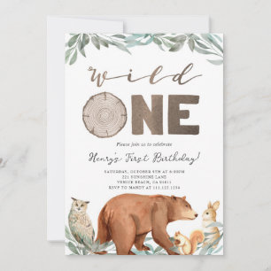 Woodland Animals Forest Birthday Party Invitation