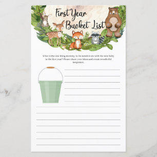 Woodland animals forest First Year Bucket List 