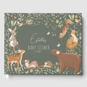 Woodland Animals Forest Friends Baby Shower Guest Book