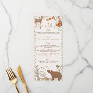 Woodland Animals Forest Friends Baby Shower Menu