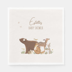 Woodland Animals Forest Friends Baby Shower Napkin