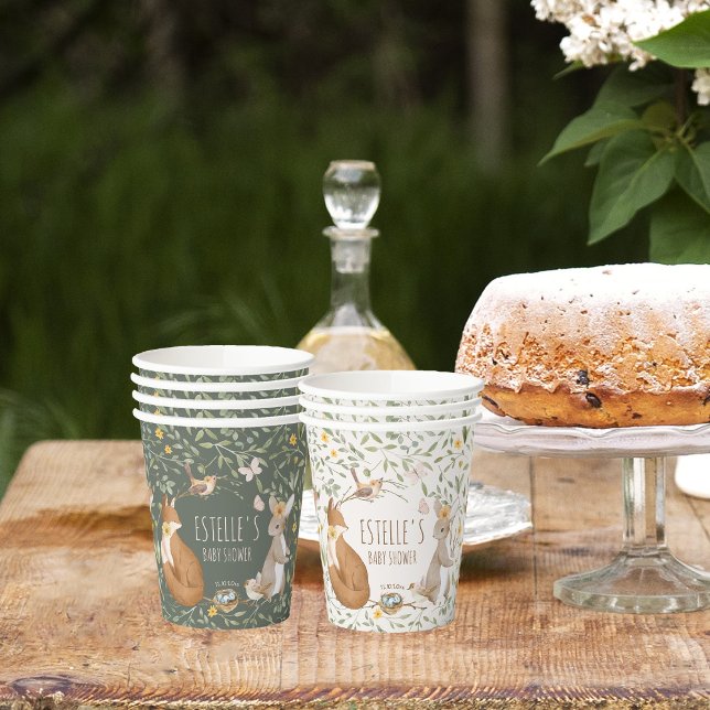 Woodland Animals Forest Friends Baby Shower Paper Cups (Creator Uploaded)