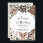 Woodland animals forest friends boy birthday party invitation<br><div class="desc">For more advanced customisation of this design,  simply select the "Customise It" button above!</div>