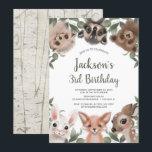 Woodland animals forest friends boy birthday party invitation<br><div class="desc">For more advanced customisation of this design,  simply select the "Customise It" button above!</div>