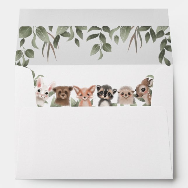 Woodland animals forest friends envelopes 5x7 card (Back (Bottom))
