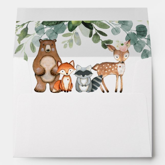 Woodland animals forest friends envelopes 5x7 card (Back (Bottom))