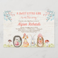 Woodland animals forest friends girl baby shower