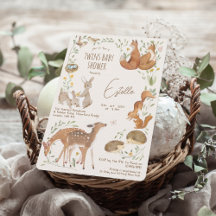 Woodland Animals Forest Friends Twins Baby Shower
