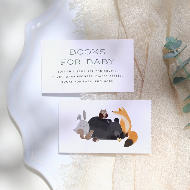 Woodland Animals Forest Greenery Baby Shower Enclosure Card (Creator Uploaded)