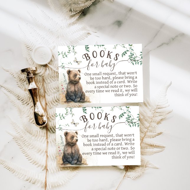 Woodland animals forest greenery Shower books Enclosure Card (Creator Uploaded)