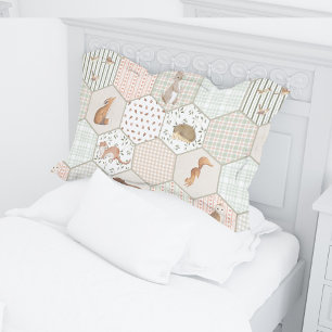 Woodland Animals Forest Patchwork Baby Shower Gift Pillowcase