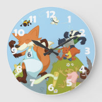 Woodland Animals Fun Running Fox & Badger Cartoon