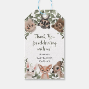 Woodland animals gender neutral baby shower gift tags