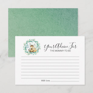 Woodland Animals Greenery Baby Shower Advice Invitation