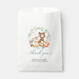Woodland Animals Greenery Baby Shower Thank You Favour Bags