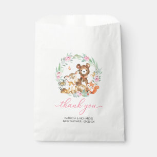 Woodland Animals Greenery Baby Shower Thank You Favour Bags