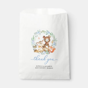 Woodland Animals Greenery Baby Shower Thank You Favour Bags