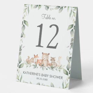 Woodland Animals Greenery Birthday Baby Shower