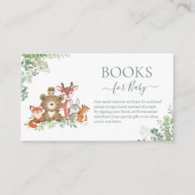 Woodland animals greenery Books for Baby Shower