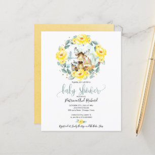 Woodland Animals Greenery Budget Baby Shower