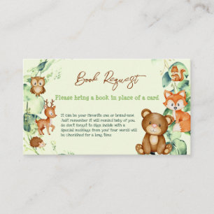 Woodland Animals Greenery Eucalyptus Book Request Business Card