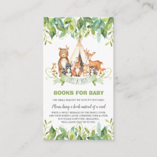Woodland Animals Greenery Forest Boy Bring a Book Enclosure Card