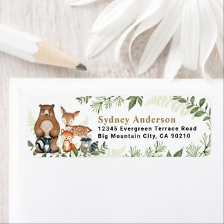 Woodland Animals Greenery Forest Return Address 