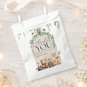 Woodland Animals Greenery Mushroom Baby Shower  Favour Bags