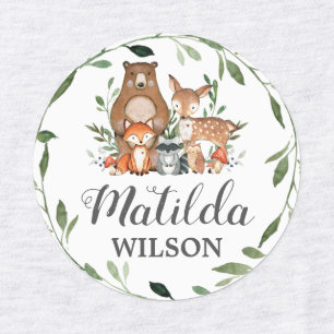 Woodland Animals Greenery School Name Clothing