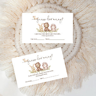 Woodland Animals Guess How Many Baby Shower Game  Enclosure Card