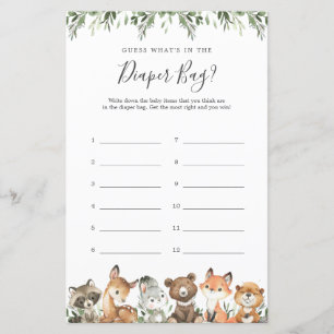 Woodland Animals Guess What's in the Diaper Bag